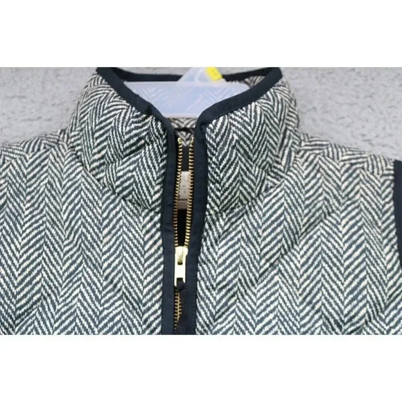 Women's J.Crew Quilted Puffer Vase-Size Small-Zip-Pockets-Black & Tan - Picture 8 of 9